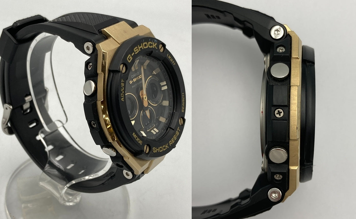 [カシオ] 腕時計 ジーショック G-STEEL 電波ソーラー GST-W300G-1A9JF メンズ ブラック 中古 D4