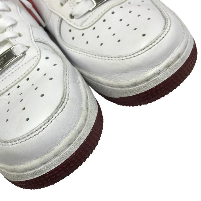 NIKE ナイキ エアフオース1 スニーカー レディース ローカット AIR FORCE バレンタインデー ホワイト/レッド 22.5cm FQ7626-100 中古 T1