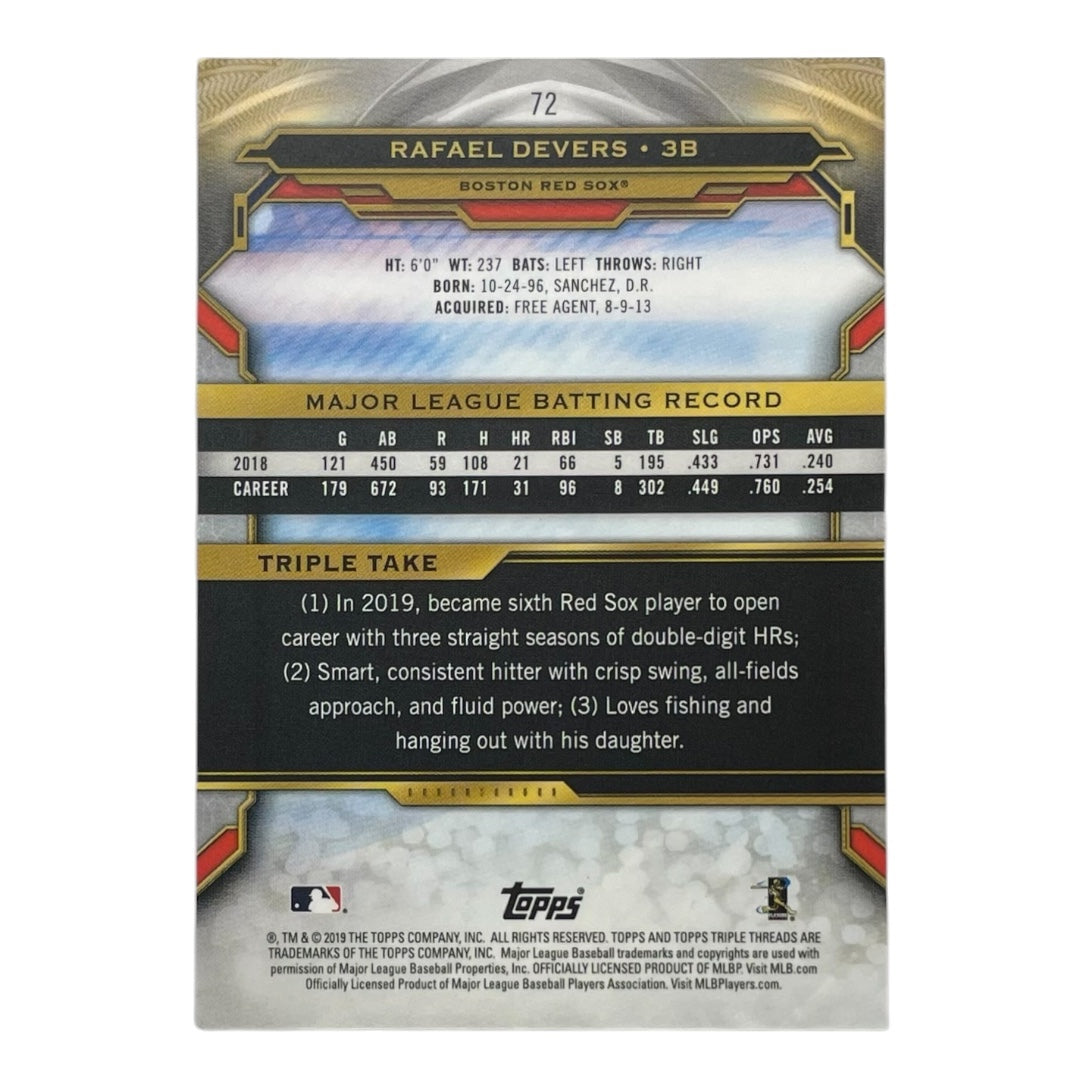 TOPPS MLBカード TRIPLE THREADS RAFAEL DEVERS BOSTON RED SOX /299 #72 中古 IT2