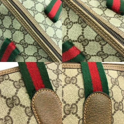 GUCCI グッチ ボストンバッグ ユニセックス オールド シェリー 旅行 大型 ショルダーバッグ PVC ブラウン 6211 中古 T1