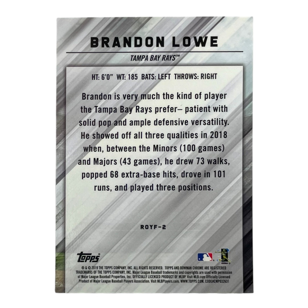 TOPPS MLBカード BOWMAN CHROME BRANDON LOWE TAMPA BAY RAYS /150 #ROYF-2 中古 IT2