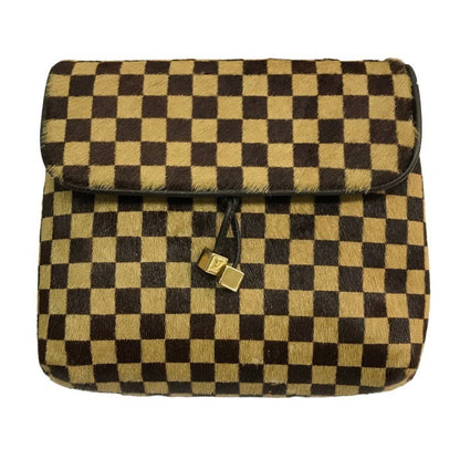 LOUIS VUITTON ルイヴィトン ダミエ ソバージュガゼル ショルダーバッグ レディース ハラコ レザー 斜め掛け ポシェット ブラウン M92130 中古 T1