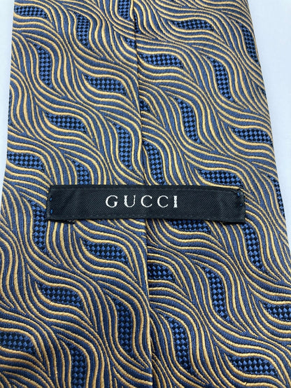 GUCCI グッチ 波模様 ネクタイ シルク100％ 中古 D4