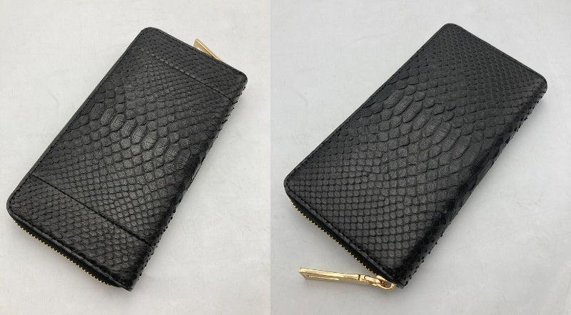 RODANIA ロダニア ダイヤモンドパイソン ラウンドファスナー 長財布 RDOP276BK 中古 D4