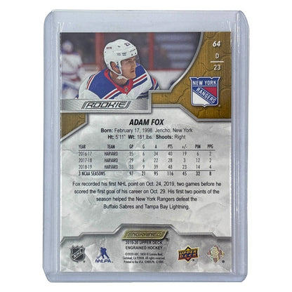 UPPER DECK NHLカード ENGRAINED ADAM FOX RANGERS /299 #64 中古 IT1