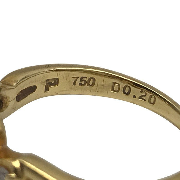 K18/ダイヤ 0.20ct リング レディース メレダイヤ イエローゴールド 12号 中古 T1