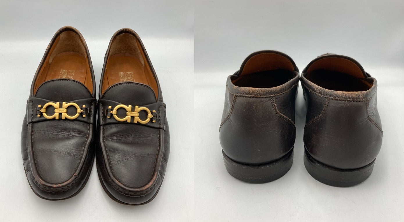 Salvatore Ferragamo サルヴァトーレフェラガモ ガンチーニ ローファー スリッポン UQ3004517 メンズ サイズ6 EE 中古 D4