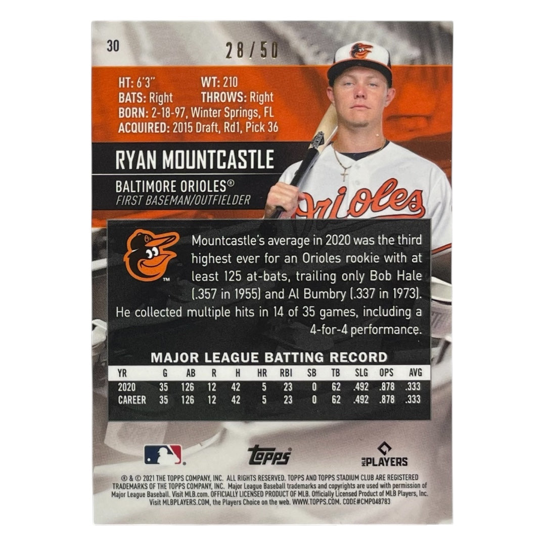 TOPPS MLBカード STADIUM CLUB RYAN MOUNTCASTLE BALTIMORE ORIOLES /50 #30 中古 IT2