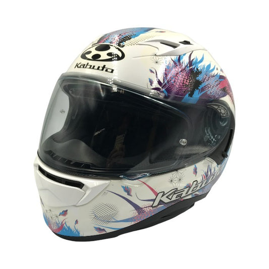 OGK KABUTO KAMUI-3 LEIA ヘルメット パールホワイト バイク 二輪用 和柄 インナーサンシェード CF-1シールド XLサイズ 中古 T1