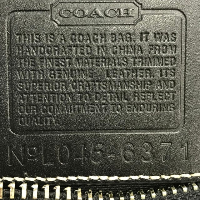 COACH コーチ シグネチャー アクセサリーポーチ レディース ハンドバッグ ショルダー キャンバス ブラック 6371 中古 T1