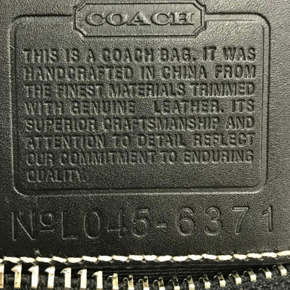COACH コーチ シグネチャー アクセサリーポーチ レディース ハンドバッグ ショルダー キャンバス ブラック 6371 中古 T1
