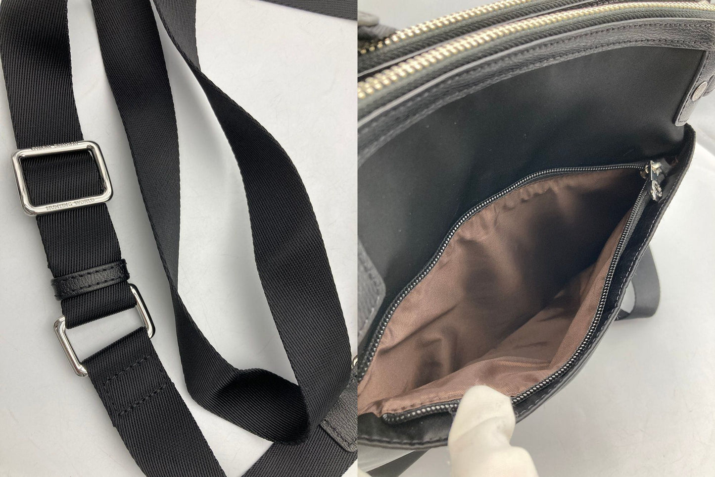 HUNTING WORLD ハンティングワールド ナイロン ショルダーバッグ ブラック 中古 D4