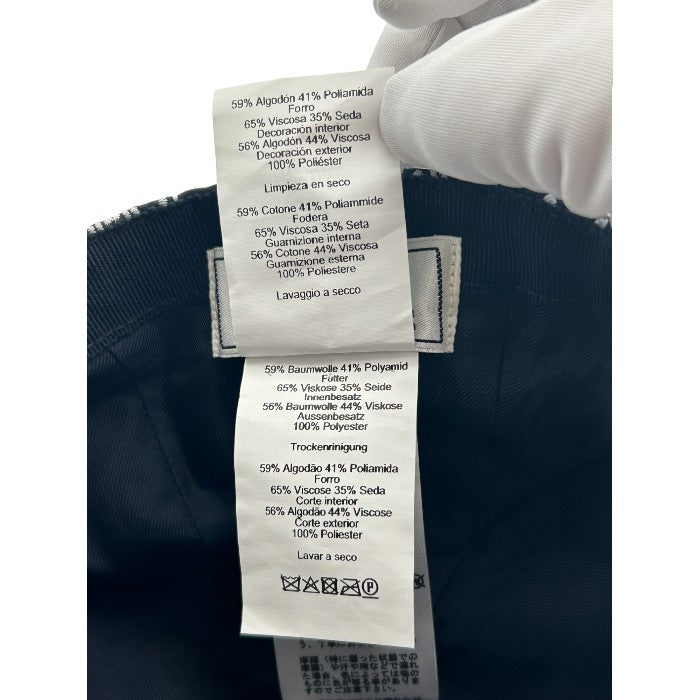 HERMES エルメス ペイズリー柄 キャップ 帽子 ブランド ネイビー メンズ 中古 送料無料 W４