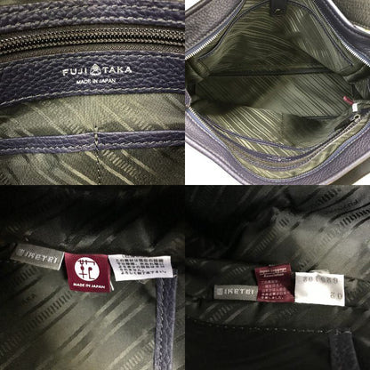 FUJITAKA フジタカ ショルダーバッグ レディース オールシーズン レザー ネイビー 中古 N1