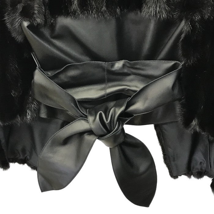 ADORE ミンクファー ジレ レディース リアルファー レザー ベスト 毛皮 38サイズ ブラック 中古 T1