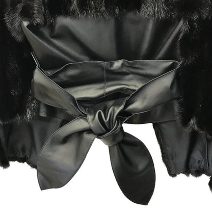 ADORE ミンクファー ジレ レディース リアルファー レザー ベスト 毛皮 38サイズ ブラック 中古 T1