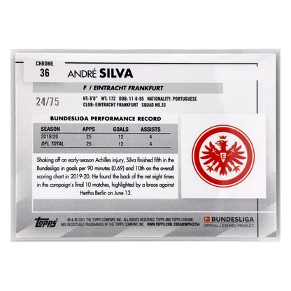 TOPPS サッカーカード CHROME ANDRE SILVA EINTRACHT FRANKFURT /75 #36 中古 IT1