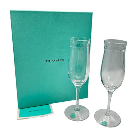 未使用品 TIFFANY＆CO. ティファニー スイング シャンパングラス ペア 洋食器 酒器 おしゃれ ブランド 中古 W４