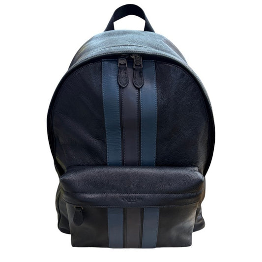 COACH コーチ レザー リュックサック F23214 バックパック ブランド メンズ 本革 ブラック ネイビー 通勤 中古 W４