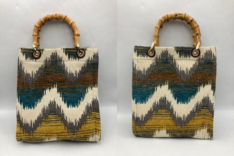 HASHIBAMI ハシバミ ジャガード バンブートート ミニ 中古 D4