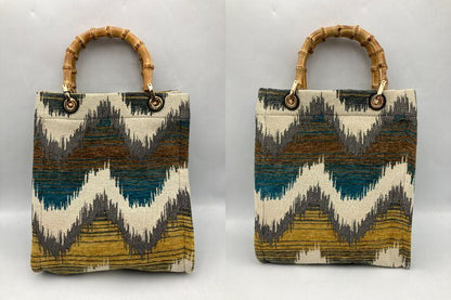 HASHIBAMI ハシバミ ジャガード バンブートート ミニ 中古 D4