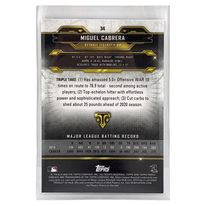 TOPPS MLBカード TRIPLE THREADS MIGUEL CABRERA DETROIT TIGERS /299 #34 中古 IT1