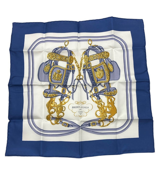 HERMES エルメス カレ40 BRIDES de GALA ブリッド・ドゥ・ガラ (式典用馬勒）シルクスカーフ 中古 D4