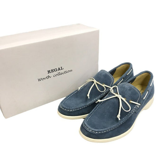 REGAL リーガル デッキシューズ メンズ スウェード Worth collection ブルー 26cm NC5J JY90 中古 T1