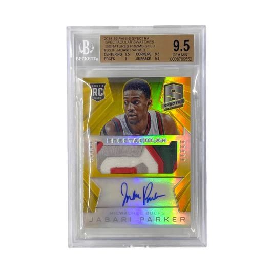 PANINI NBAカード SPECTRA SPECTACULAR SWATCHES SIGNATURES PRIZM GOLD JABARI PARKER 10/10 #SS-JP 中古 IT1