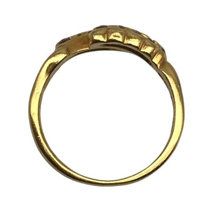 K18/ダイヤ 0.20ct リング レディース メレダイヤ イエローゴールド 12号 中古 T1