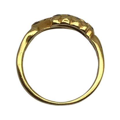 K18/ダイヤ 0.20ct リング レディース メレダイヤ イエローゴールド 12号 中古 T1