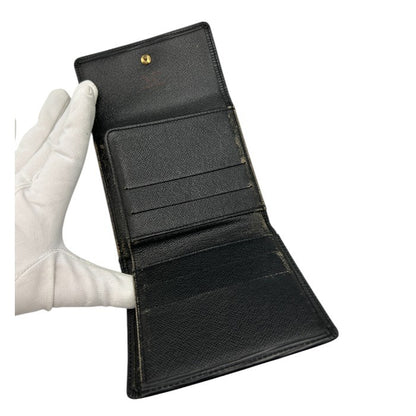 ルイ ヴィトン LOUIS VUITTON エピ ポルト モネ ビエ カルト クレディ 2つ折 ダブルホック 財布 ブラック M63482 コンパクト 小銭入れ 札入れ カード入れ ブランド 中古 W４