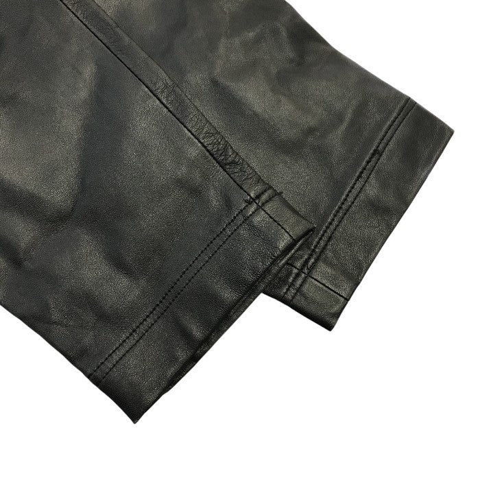 VERSACE ヴェルサーチ CLASSIC V2 レザーパンツ レディース 細身 ストレート ジップフライ ブラック 40サイズ 中古 T1