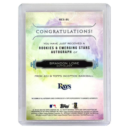 TOPPS MLBカード INCEPTION BRANDON LOWE TAMPA BAY RAYS /99 #RES-BL 中古 IT1