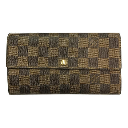 LOUIS VUITTON ルイヴィトン ダミエ エベヌ ポルトフォイユサラ 長財布 2つ折り 旧型 ブラウン N61734 中古 T1