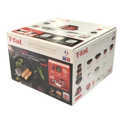T-fal ティファール インジニオ・ネオ IHルージュ・アンリミテッド 鍋/フライパン 9点セット IH/ガス火対応 取っ手のとれる コンパクト収納 L38392 中古 T1
