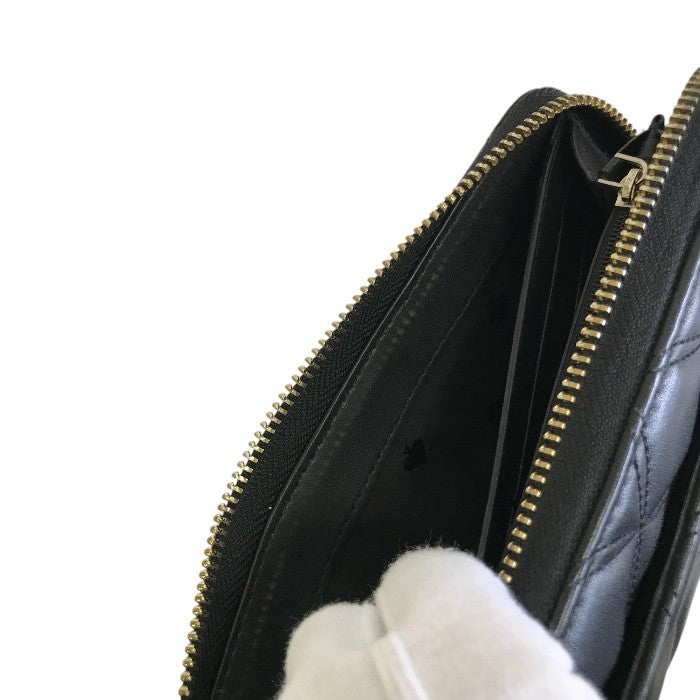 KATE SPADE ケイトスペード 長財布 レディース WLRU6340 001 ブラック レザー 札入れ カード入れ 小銭入れ 中古 W1