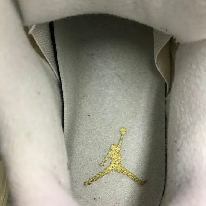 NIKE ナイキ エアジョーダン 4 レトロ スニーカー レディース AIR JORDAN RETRO ホワイト/ゴールド 25.0cm AQ9129-170 中古 T1