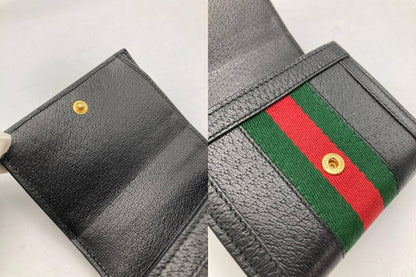 GUCCI グッチ オフィディア GG シェリーライン 二つ折り財布 598662 ブラック 中古 D4