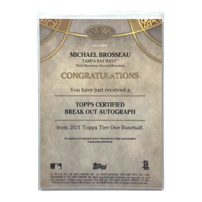 TOPPS MLBカード TIER 1 MICHAEL BROSSEAU TAMPA BAY RAYS /300 #BOA-MBR 中古 IT2