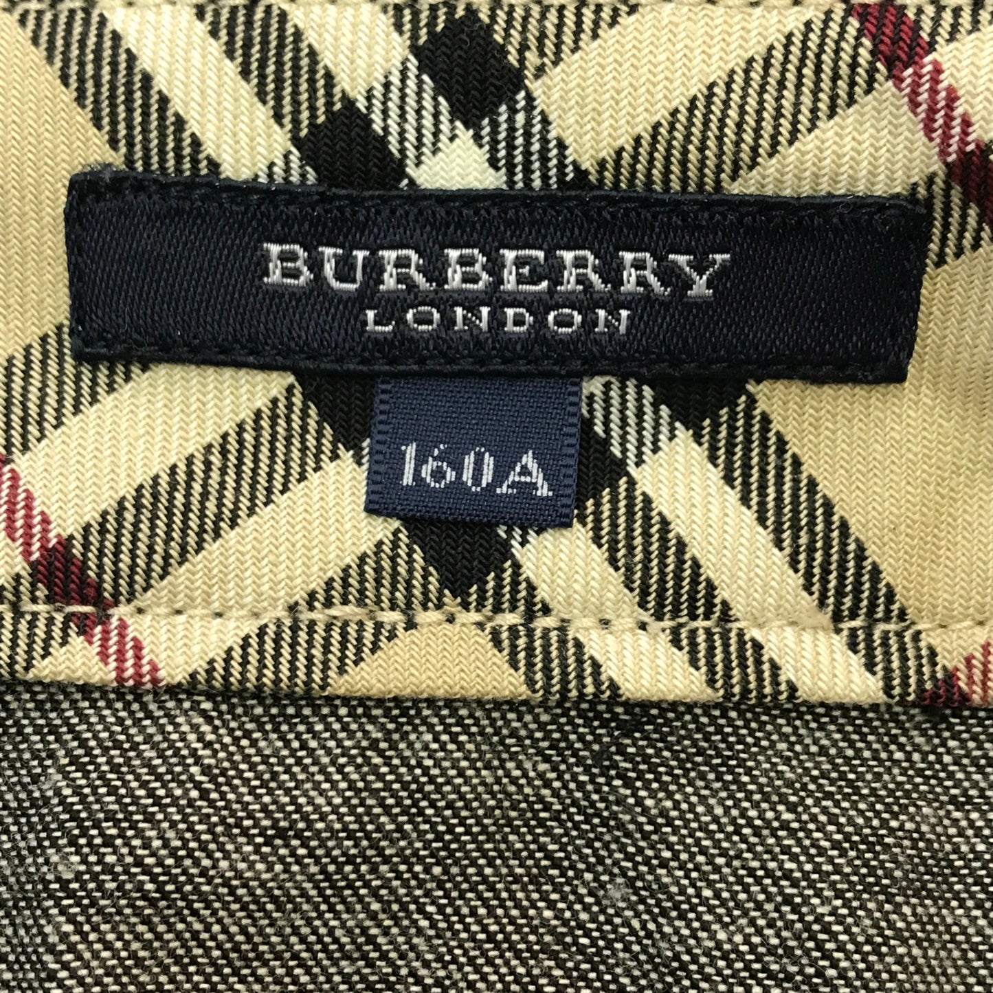 BURBERRY バーバリー ロンドン スカート キッズ/レディース コットン デニム プリーツ ノバチェック ミニ丈 ブラックデニム 160サイズ BX175-056-09 中古 T1