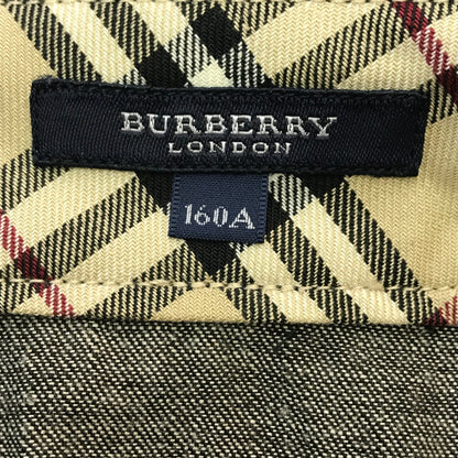 BURBERRY バーバリー ロンドン スカート キッズ/レディース コットン デニム プリーツ ノバチェック ミニ丈 ブラックデニム 160サイズ BX175-056-09 中古 T1