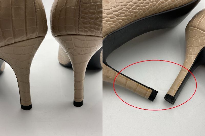 DIANA ダイアナ 型押しクロコ ポインテッドトゥ パンプス サイズ24cm 中古 D4