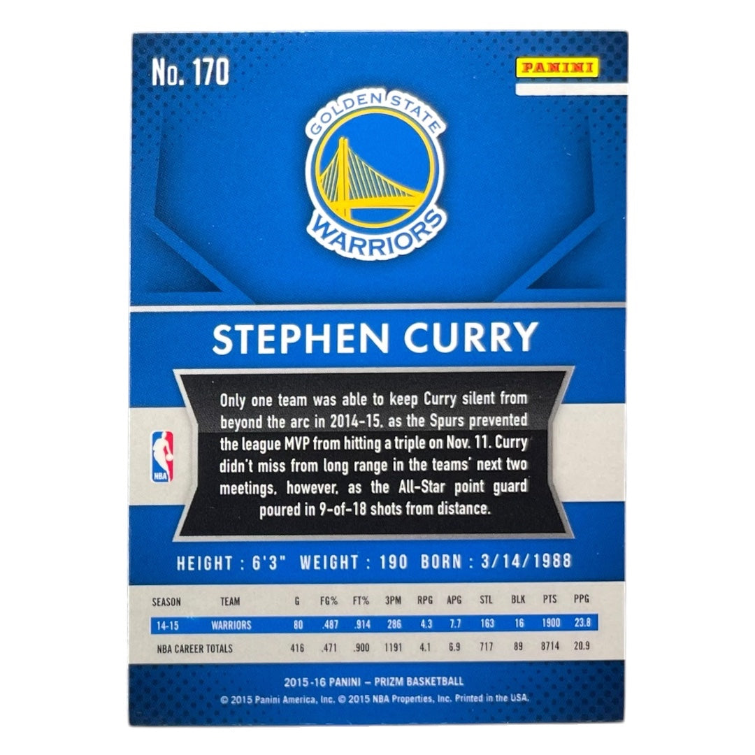 PANINI NBAカード PRIZM STEPHEN CURRY GOLDEN STATE WARRIORS #170 中古 IT2