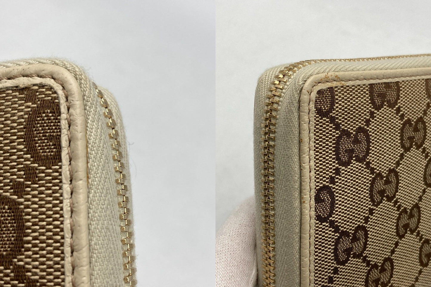 GUCCI グッチ GGキャンバス ラウンドファスナー 長財布 112724 中古 D4