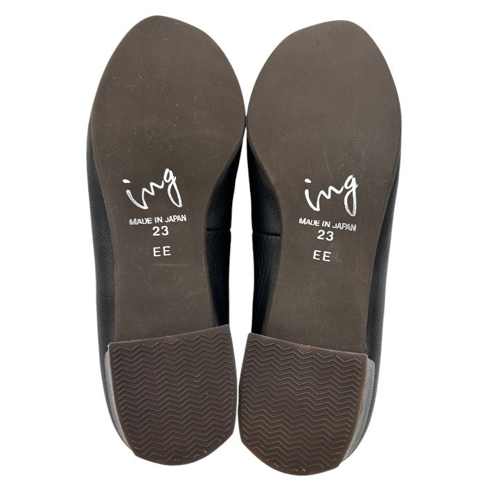 ing イング ヒョウ柄 パンプス 23cm EE スクエアトゥ ハラコ レディース ブラック チャンキーヒール 中古 W４