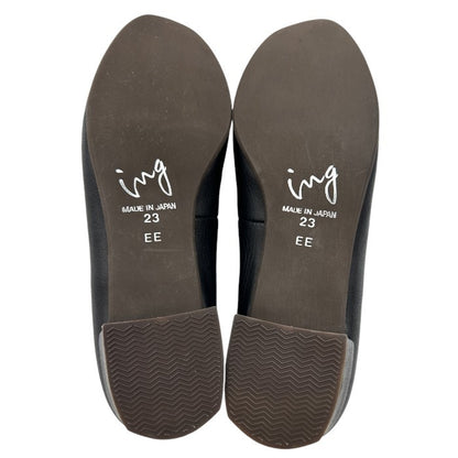 ing イング ヒョウ柄 パンプス 23cm EE スクエアトゥ ハラコ レディース ブラック チャンキーヒール 中古 W４