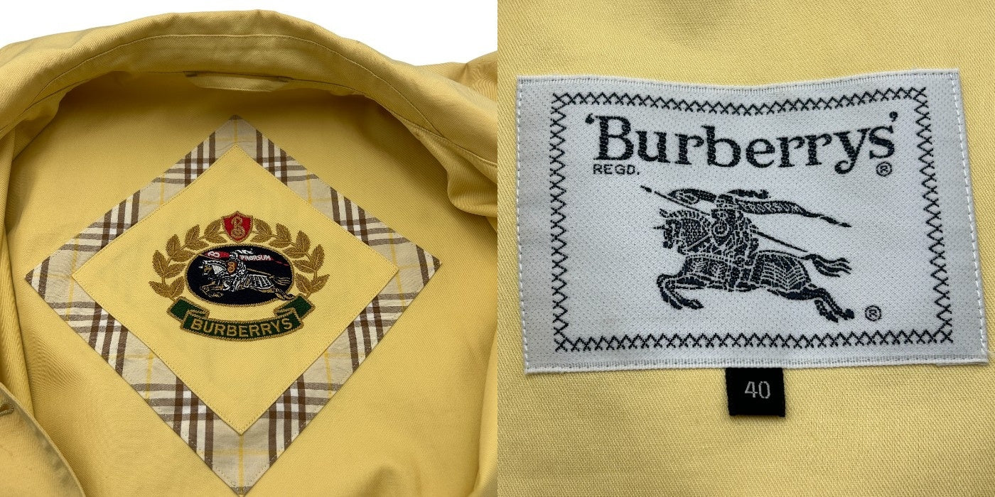 Burberrys バーバリーズ ヴィンテージ ステンカラー コート ノバチェック 金ボタン 40 FNA62-257 アウター ドローコード 春 秋 ライトアウター チェック柄 中古 W４