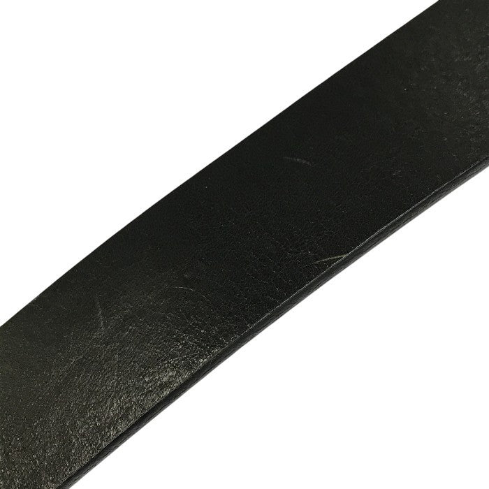 EMPORIO ARMANI エンポリオアルマーニ ベルト メンズ レザー ロゴ トップ式 プレートバックル シルバー/ブラック 46サイズ 中古 T1