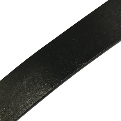 EMPORIO ARMANI エンポリオアルマーニ ベルト メンズ レザー ロゴ トップ式 プレートバックル シルバー/ブラック 46サイズ 中古 T1